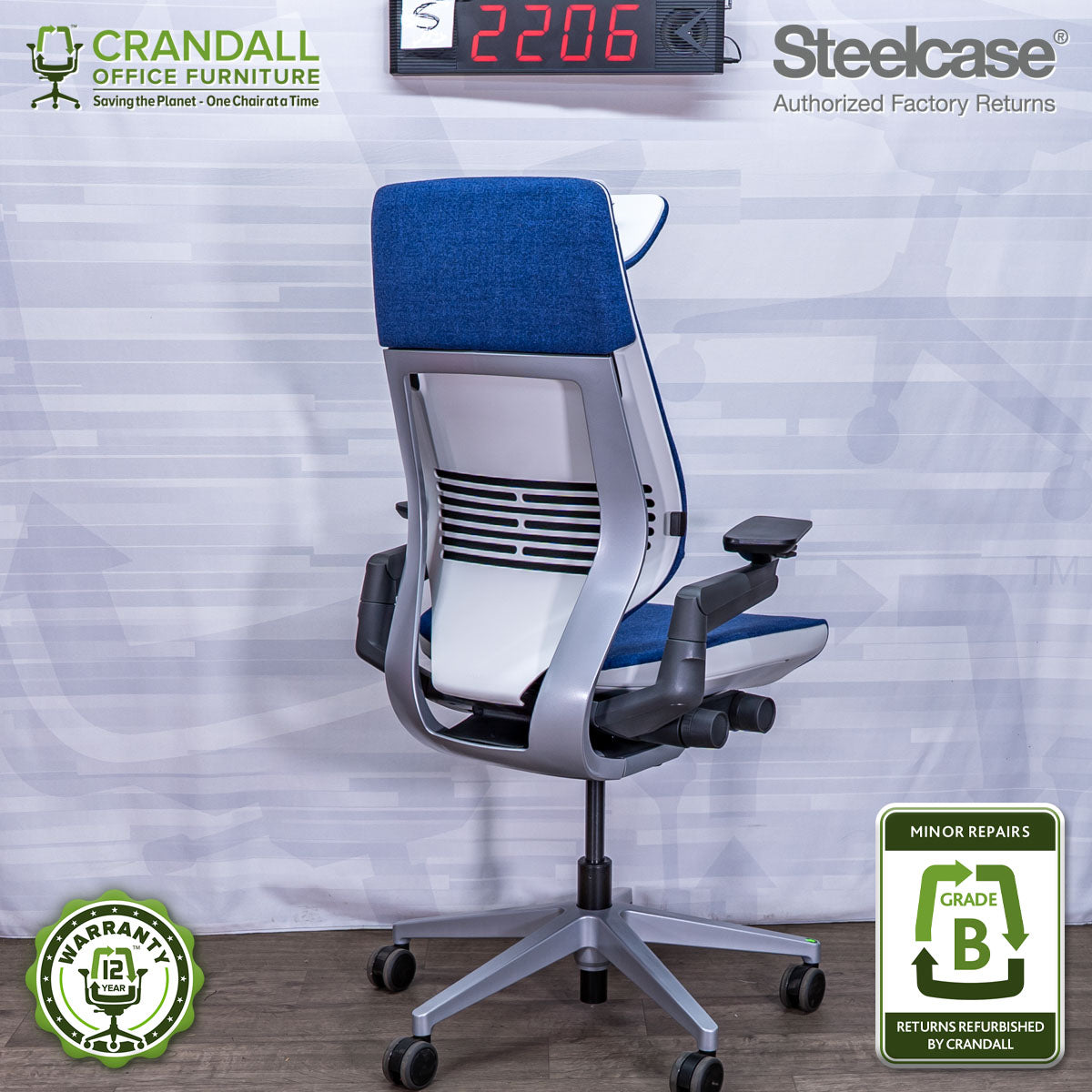 S-2206 - Steelcase Gesture with Headrest - Grade B