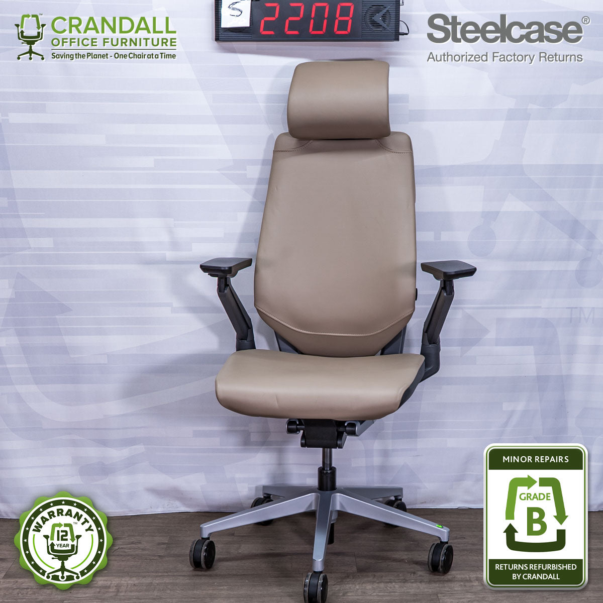 S-2208 - Steelcase Gesture with Headrest - Grade B