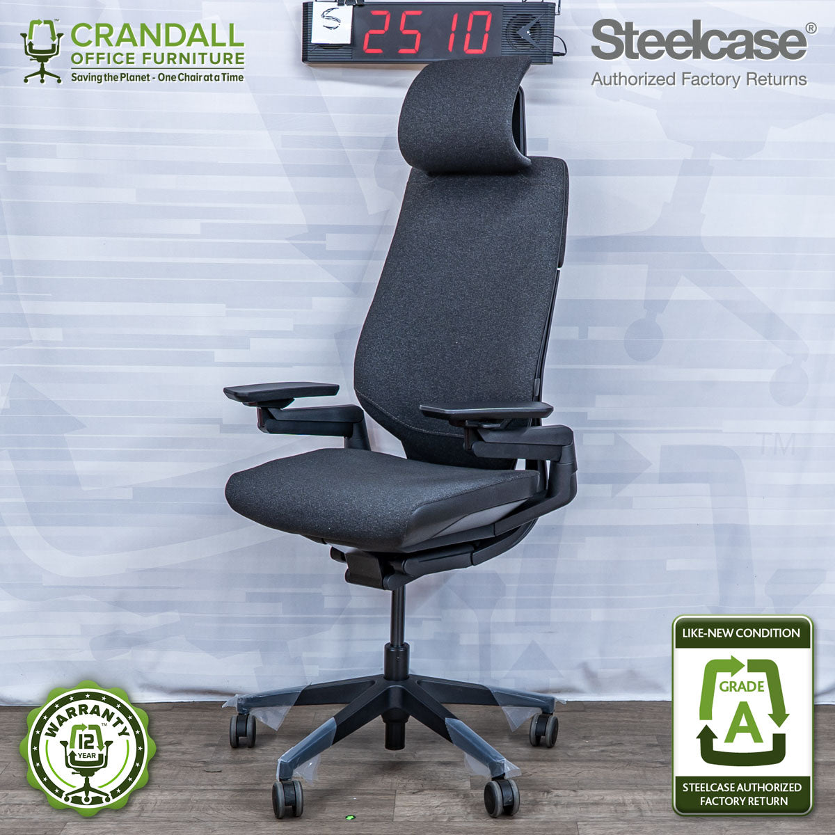 S-2510 - Steelcase Gesture with Headrest - Grade A