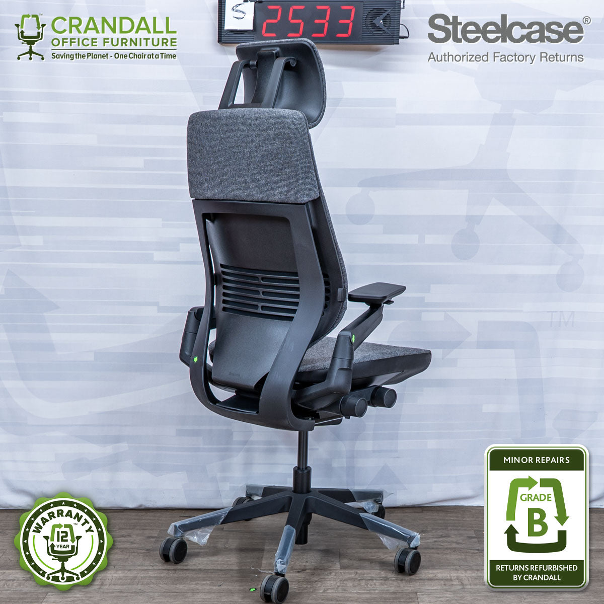 S-2533 - Steelcase Gesture with Headrest - Grade B