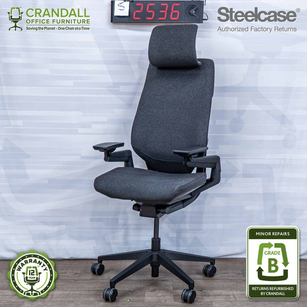 S-2536 - Steelcase Gesture with Headrest - Grade B