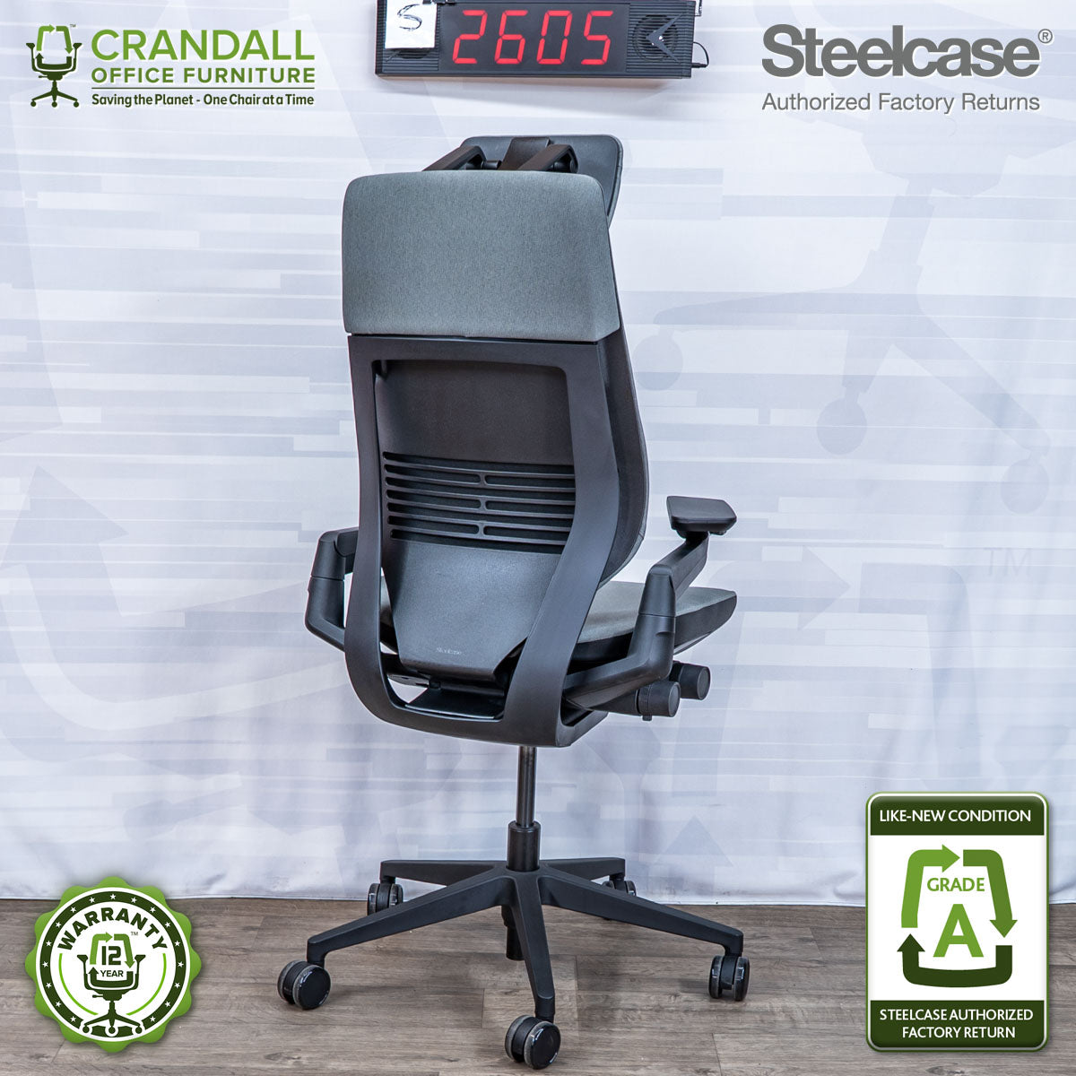 S-2605 - Steelcase Gesture with Headrest - Grade A