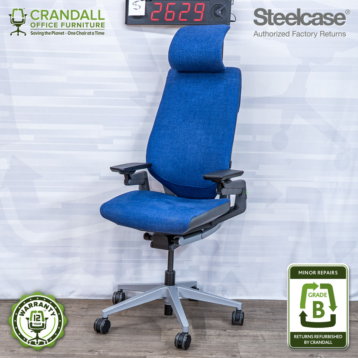 S-2629 - Steelcase Gesture with Headrest - Grade B