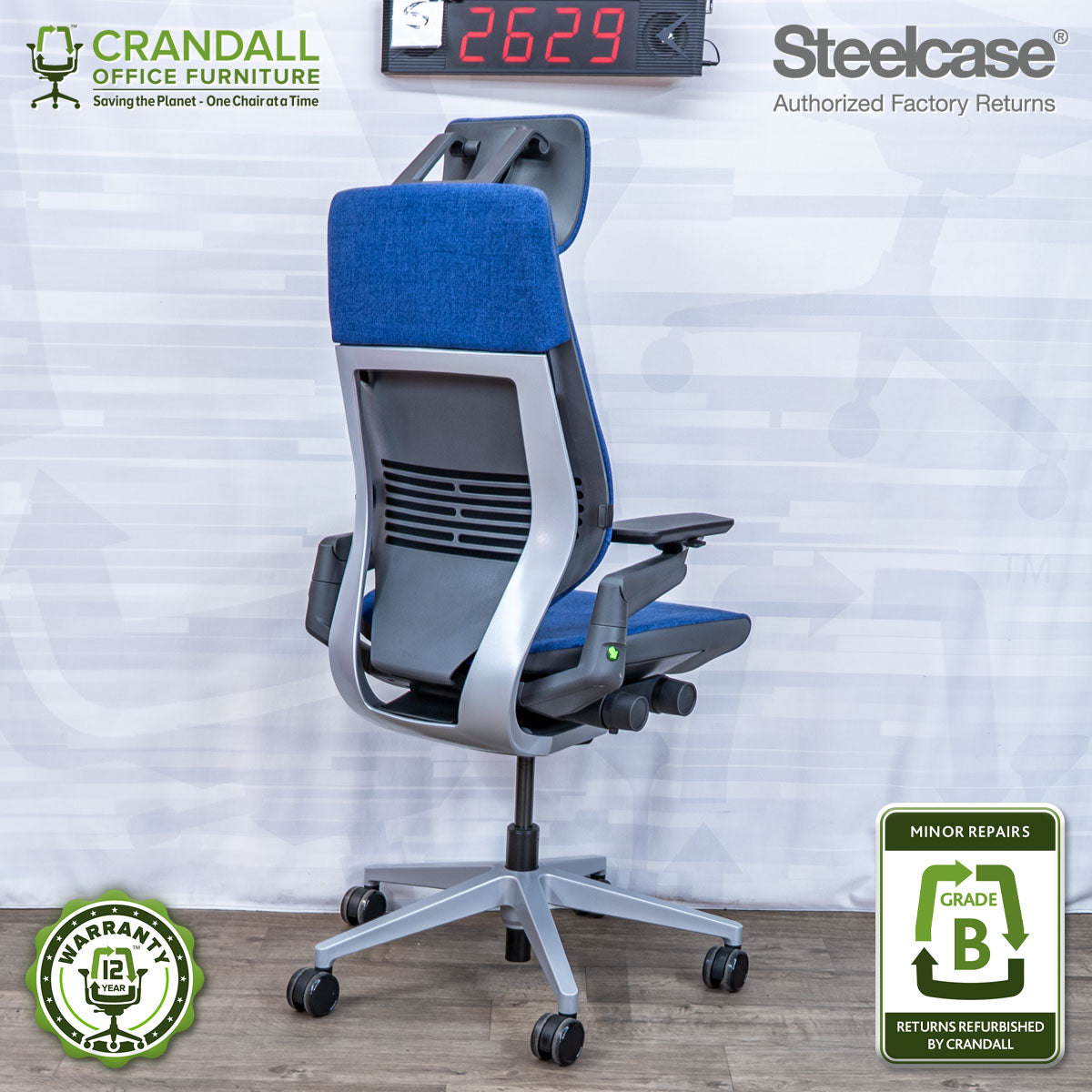 S-2629 - Steelcase Gesture with Headrest - Grade B