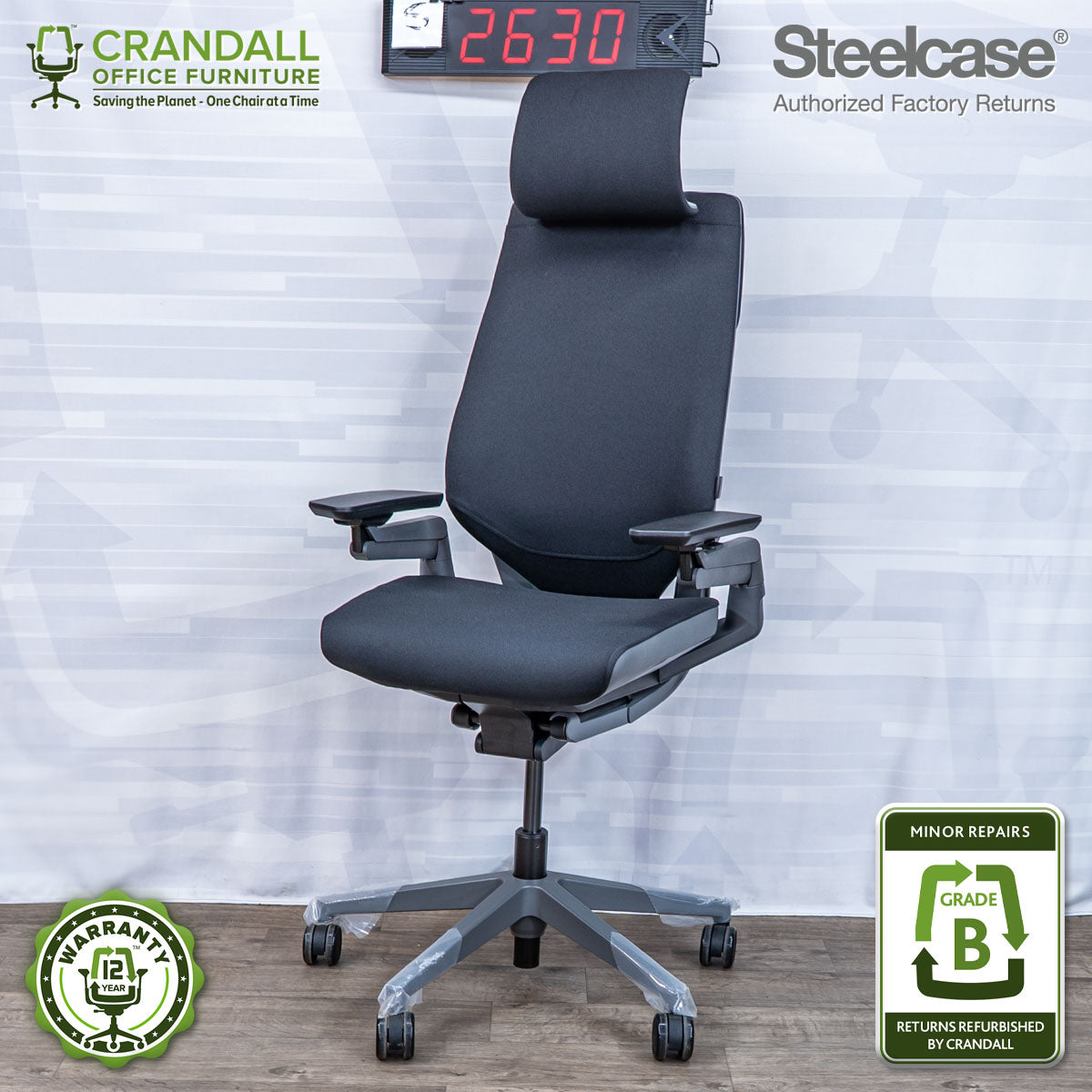S-2630 - Steelcase Gesture with Headrest - Grade B