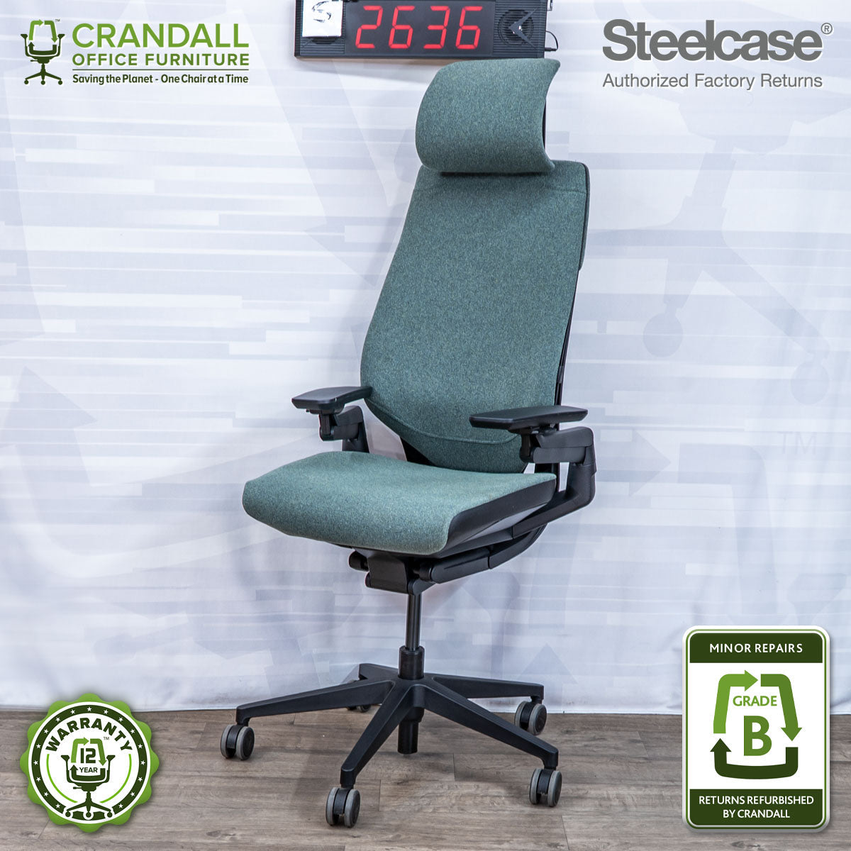 S-2636 - Steelcase Gesture with Headrest - Grade B