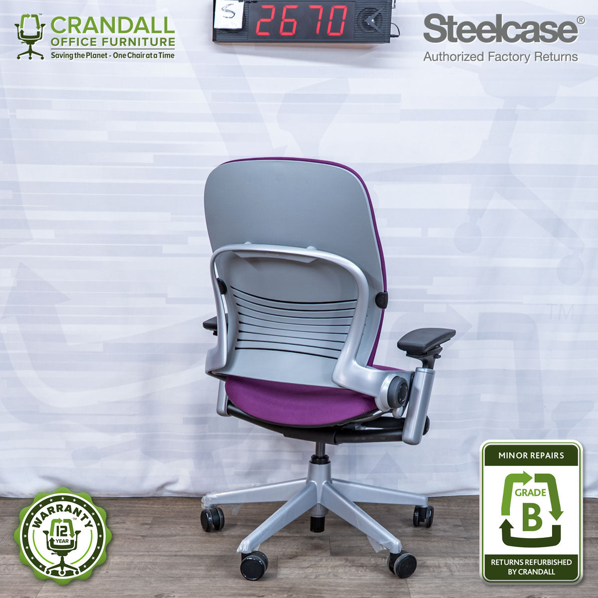 S-2670 - Steelcase V2 Leap - Grade B