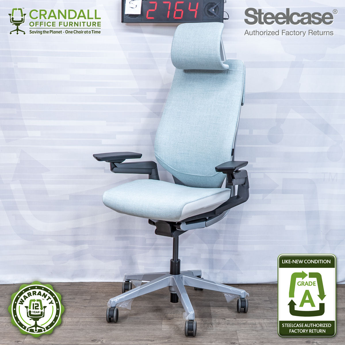 S-2764 - Steelcase Gesture with Headrest - Grade A