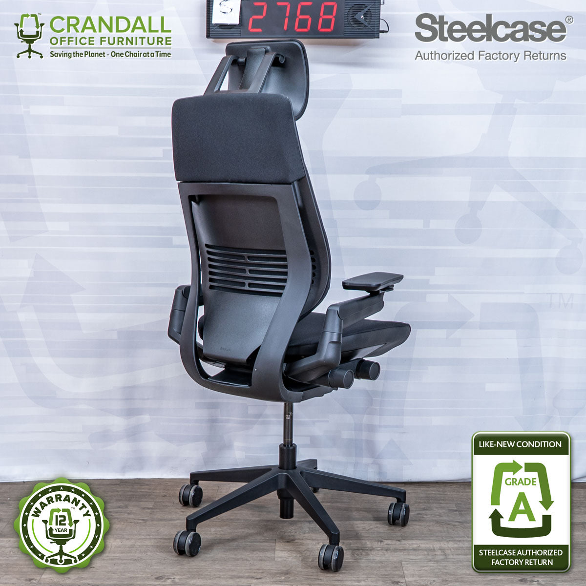 S-2768 - Steelcase Gesture with Headrest - Grade A