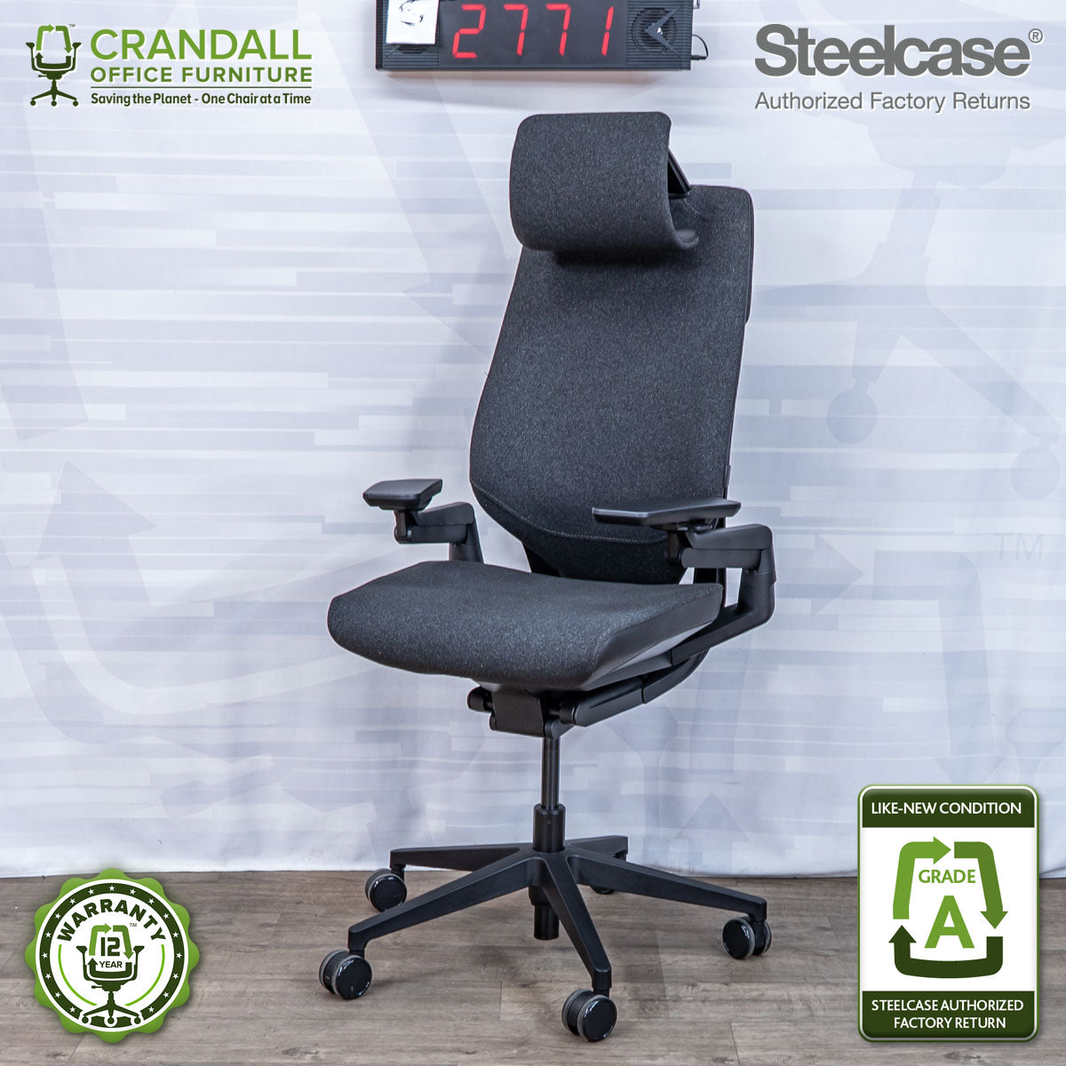 S-2771 - Steelcase Gesture with Headrest - Grade A