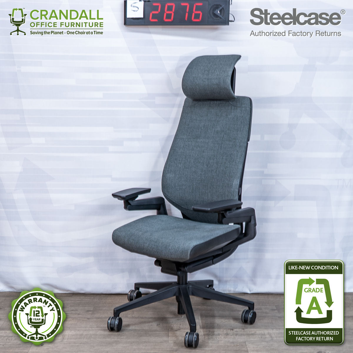 S-2876 - Steelcase Gesture with Headrest - Grade A