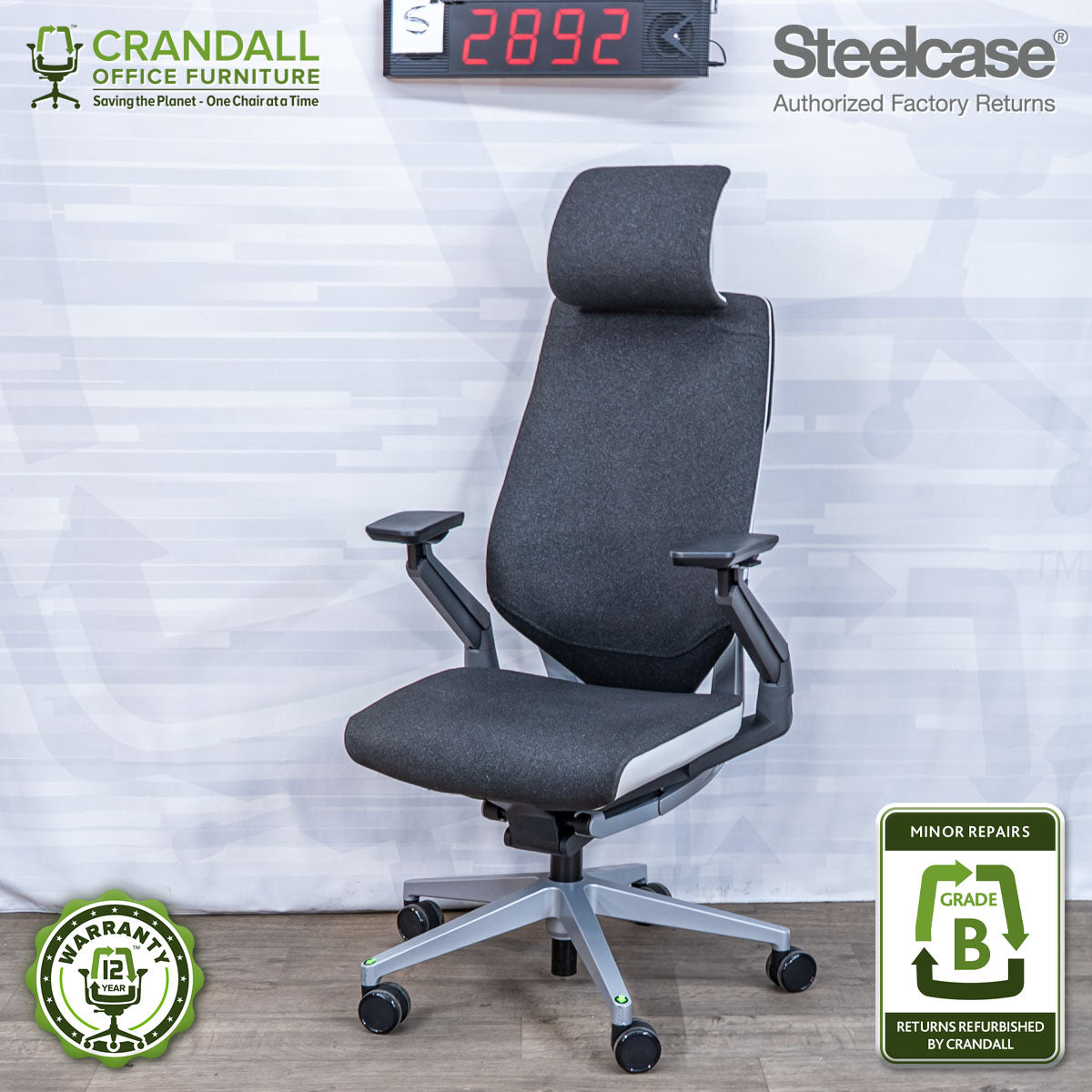 S-2892 - Steelcase Gesture with Headrest - Grade B