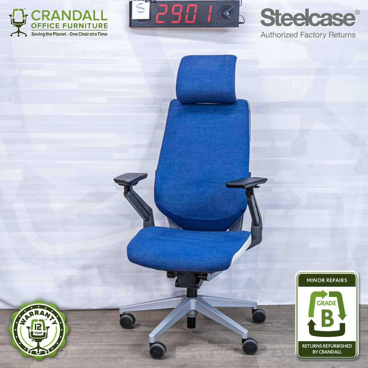 S-2901 - Steelcase Gesture with Headrest - Grade B - Crandall Office ...