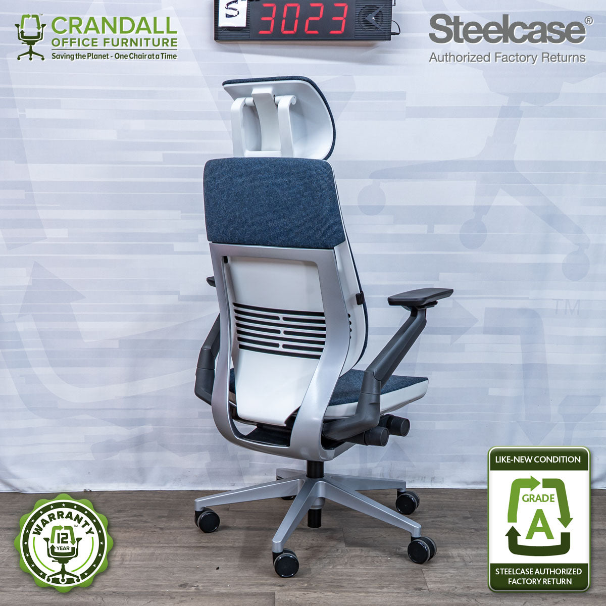 S-3023 - Steelcase Gesture with Headrest - Grade A