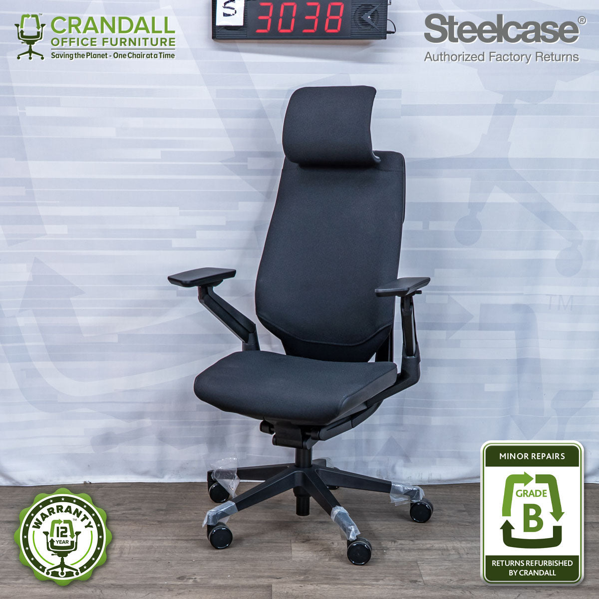 S-3038 - Steelcase Gesture with Headrest - Grade B