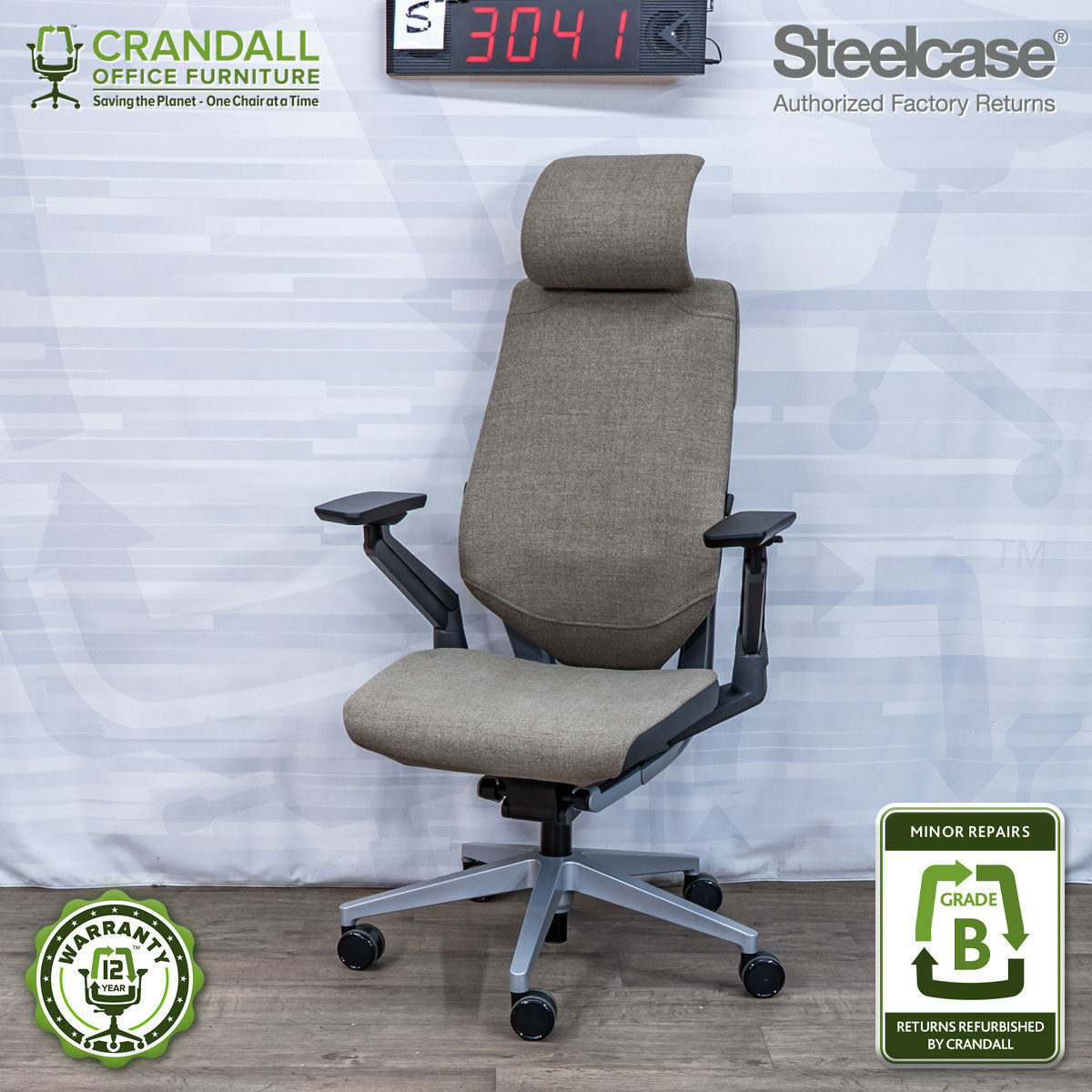S-3041 - Steelcase Gesture with Headrest - Grade B