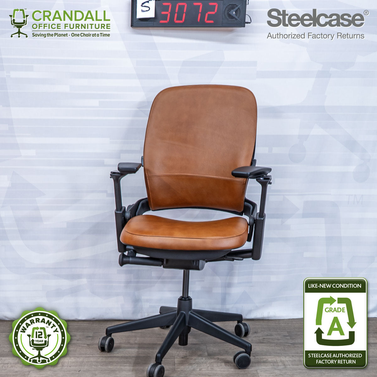 S-3072 - Steelcase V2 Leap - Grade A