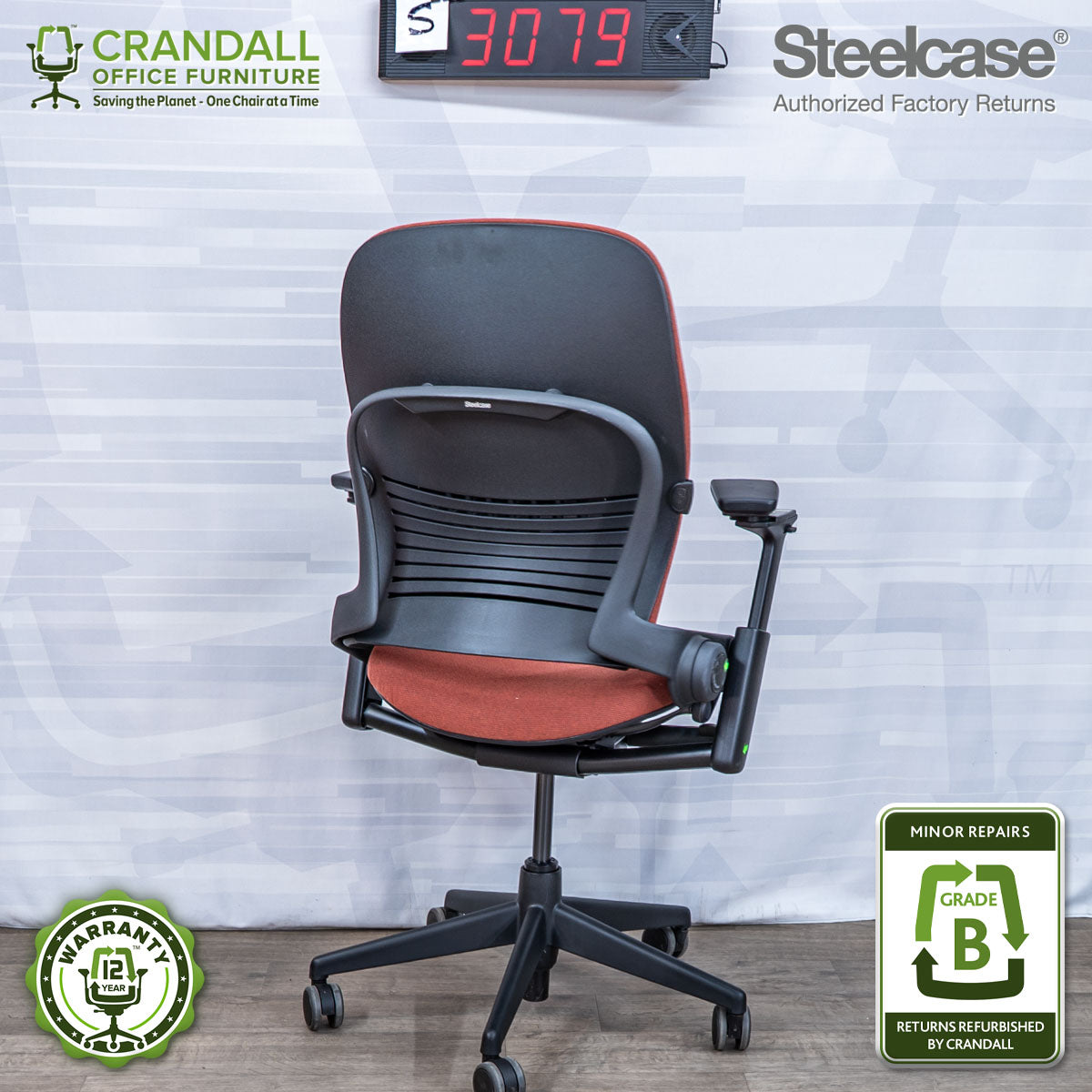 S-3079 - Steelcase V2 Leap - Grade B