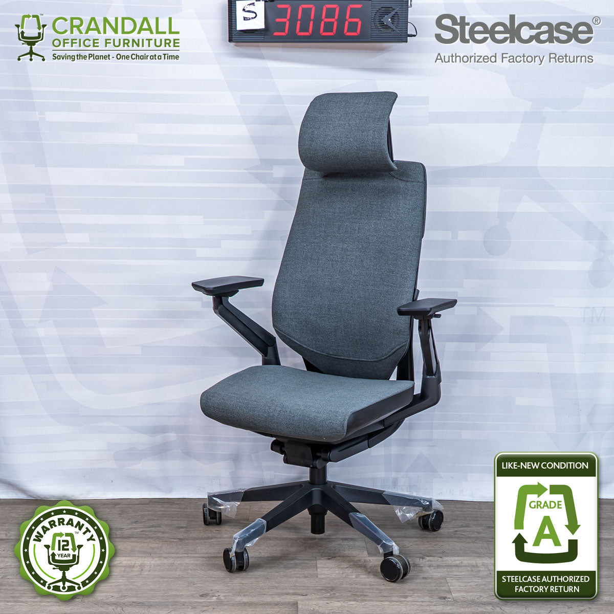 S-3086 - Steelcase Gesture with Headrest- Grade A