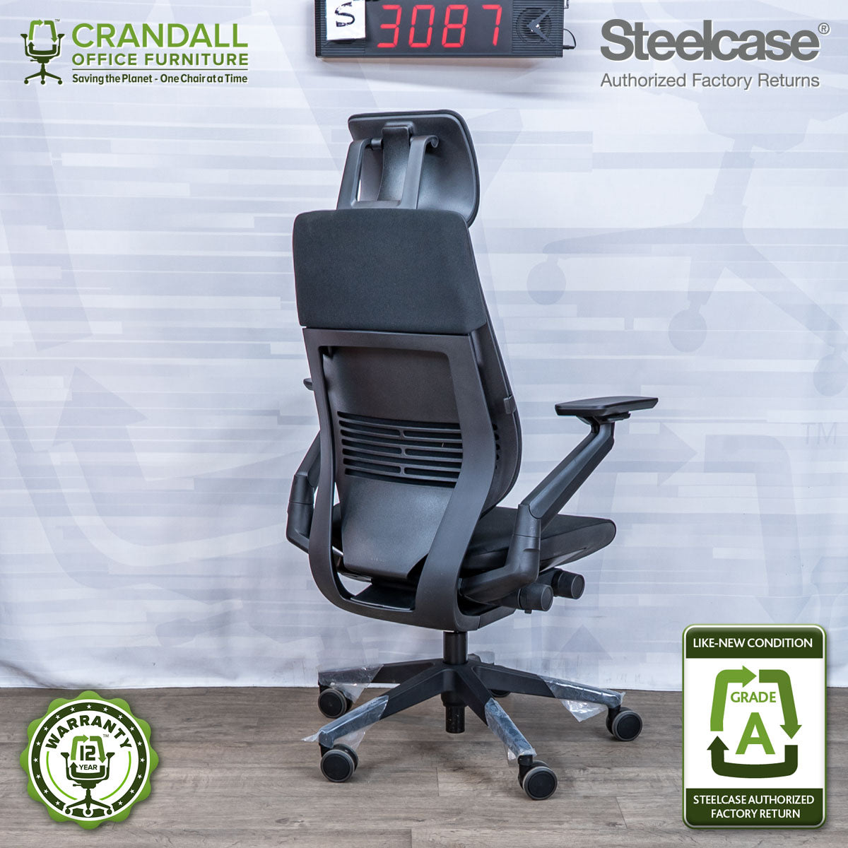 S-3087 - Steelcase Gesture with Headrest- Grade A