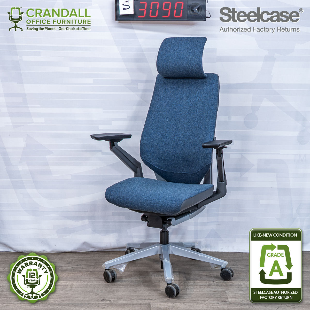 S-3090 - Steelcase Gesture with Headrest- Grade A