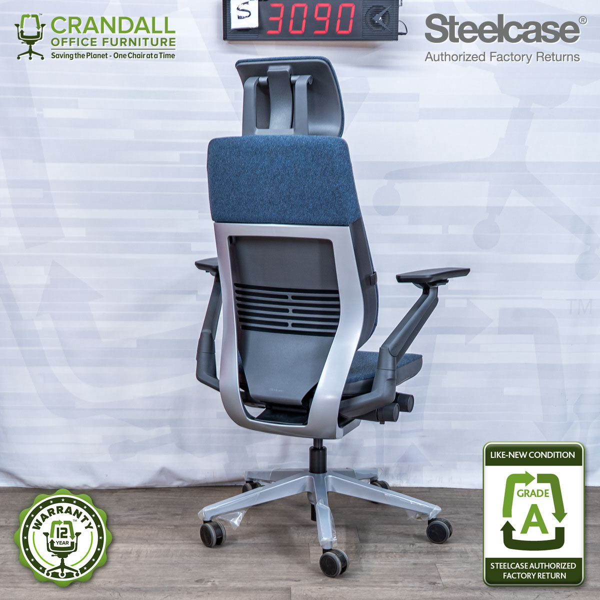 S-3090 - Steelcase Gesture with Headrest- Grade A