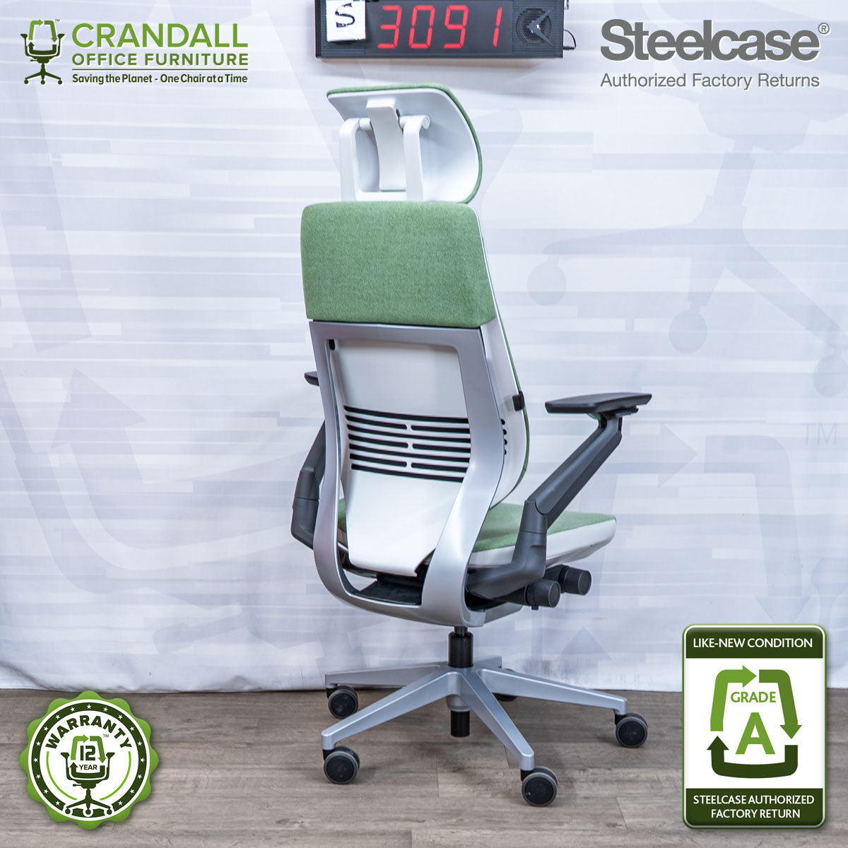 S-3091 - Steelcase Gesture with Headrest- Grade A