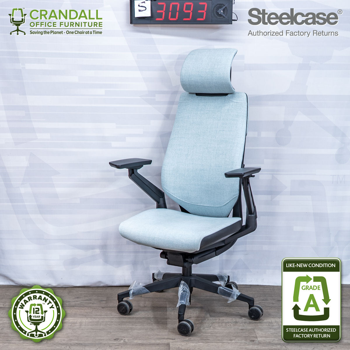 S-3093 - Steelcase Gesture with Headrest- Grade A
