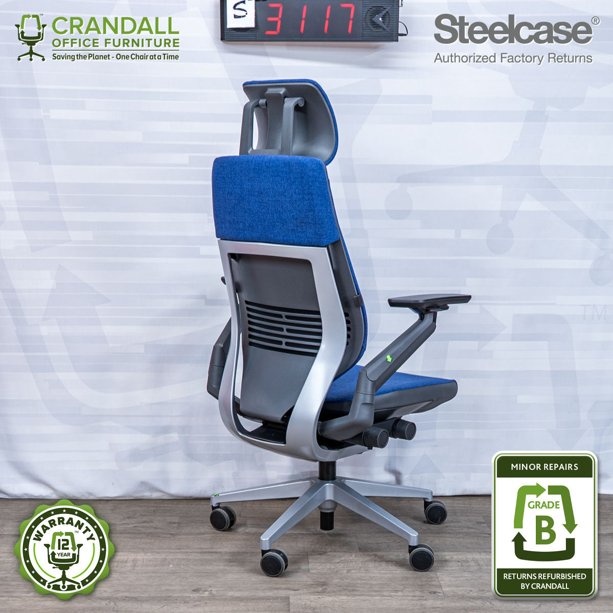 S-3117 - Steelcase Gesture with Headrest - Grade B