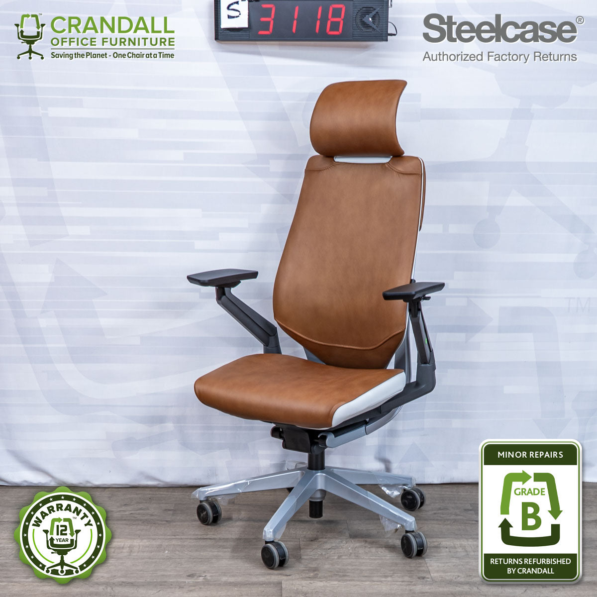 S-3118 - Steelcase Gesture with Headrest - Grade B