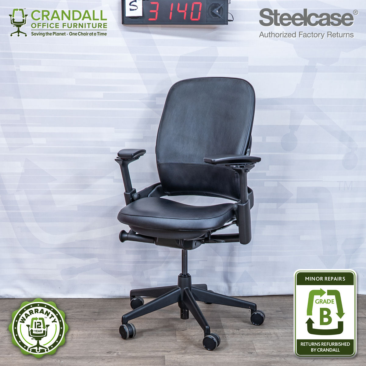 S-3140 - Steelcase V2 Leap - Grade B