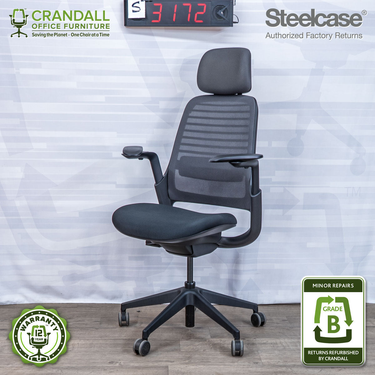 S-3172 - Steelcase Series 1 with Headrest - Grade B