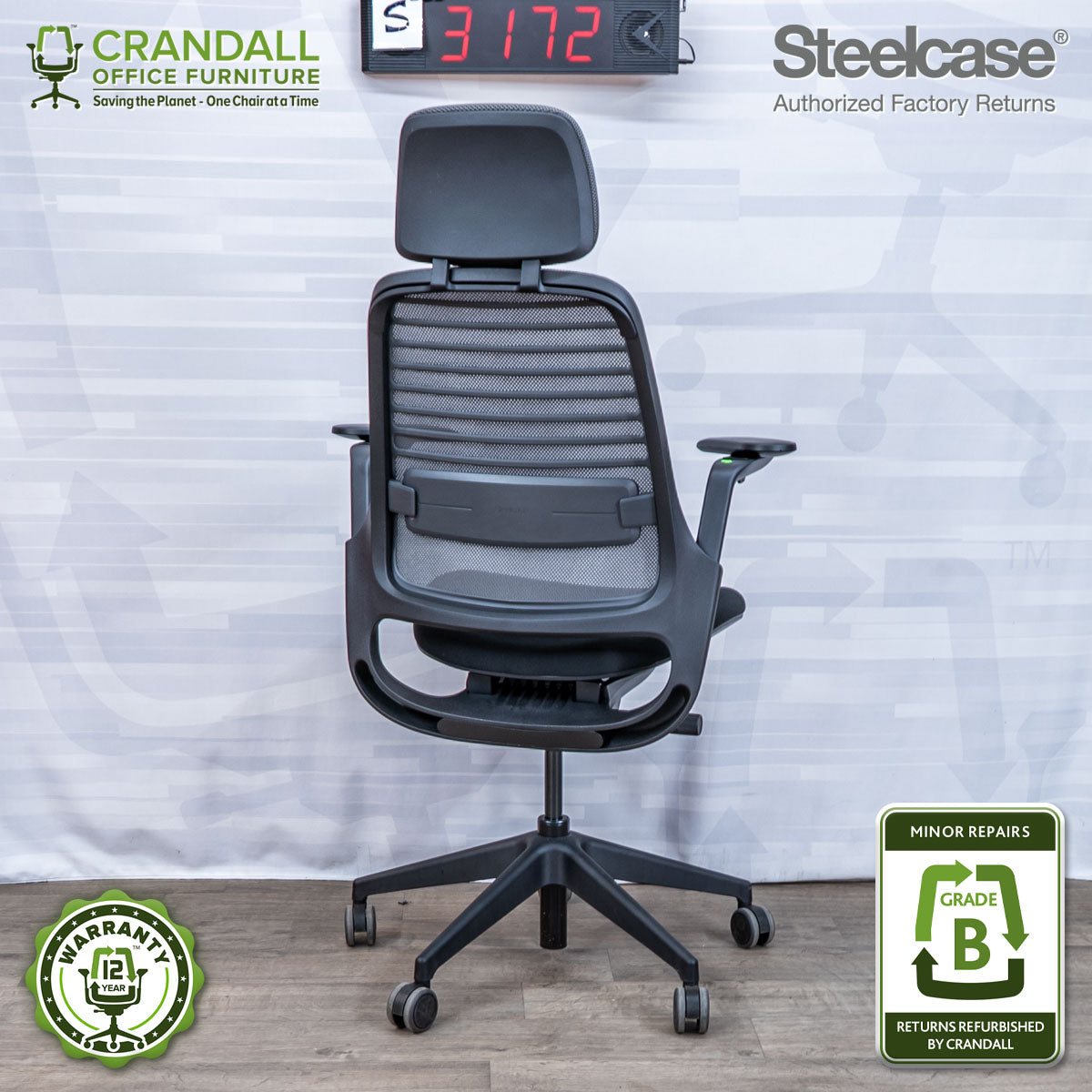 S-3172 - Steelcase Series 1 with Headrest - Grade B
