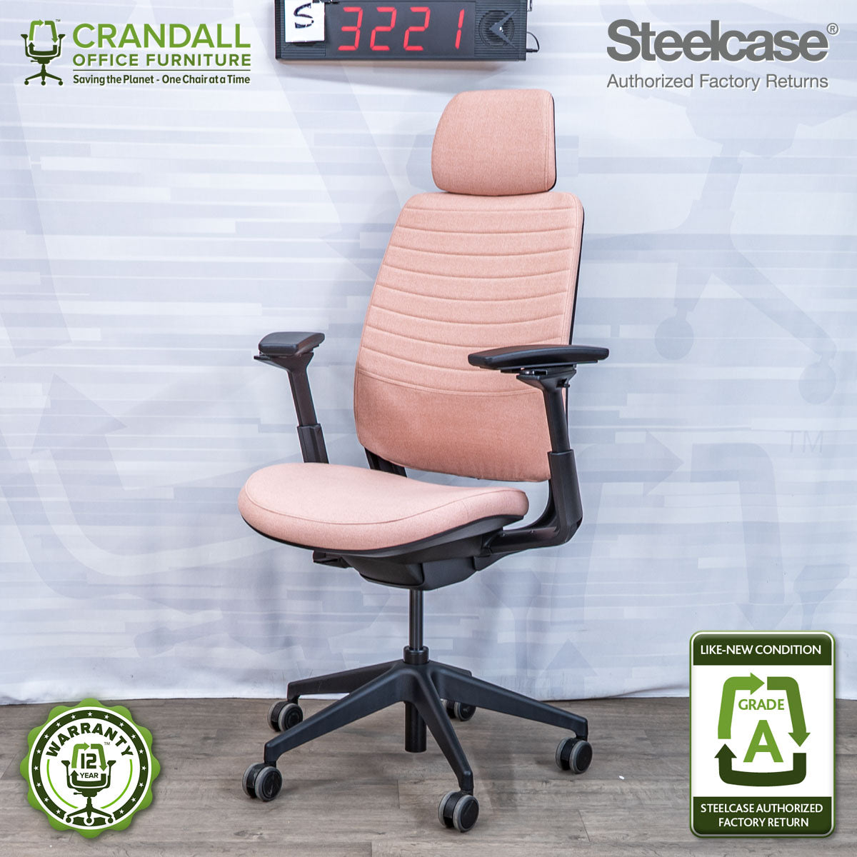 S-3221 - Steelcase Series 2 with Headrest - Grade A