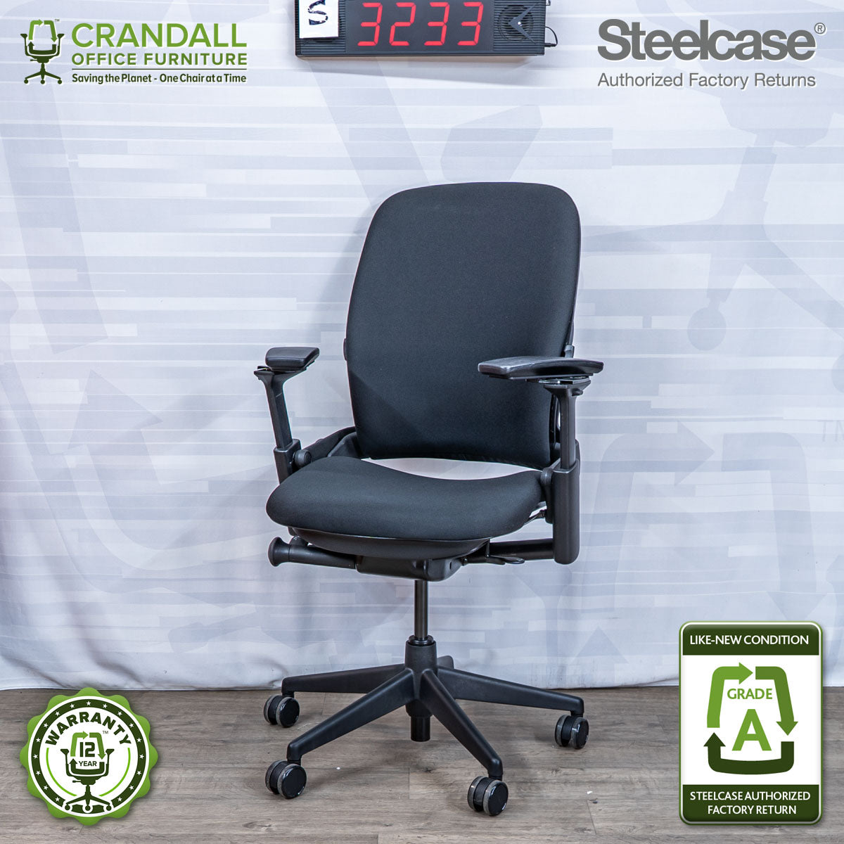 S-3233 - Steelcase V2 Leap- Grade A