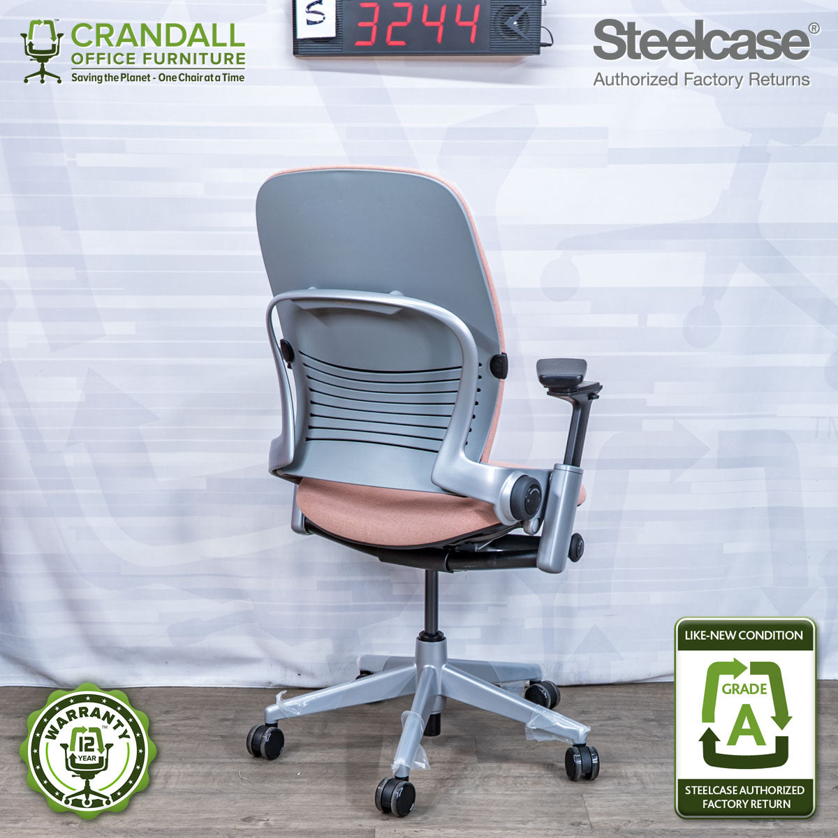 S-3244 - Steelcase V2 Leap- Grade A