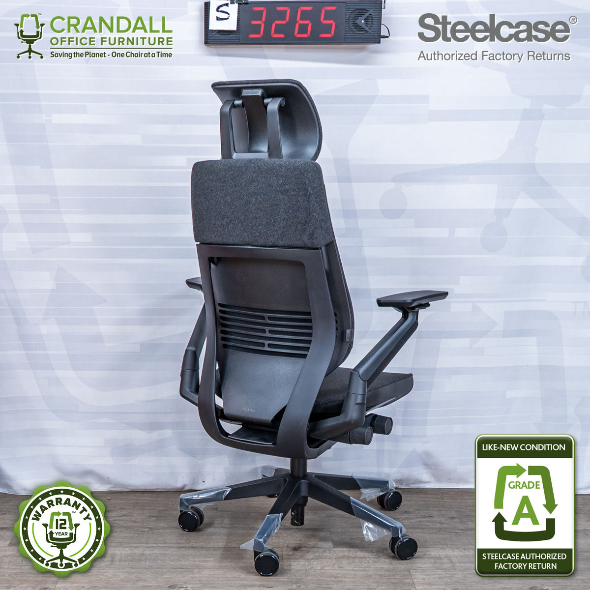 S-3265 - Steelcase Gesture with Headrest - Grade A
