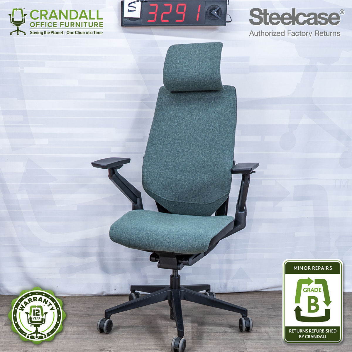 S-3291 - Steelcase Gesture with Headrest - Grade B