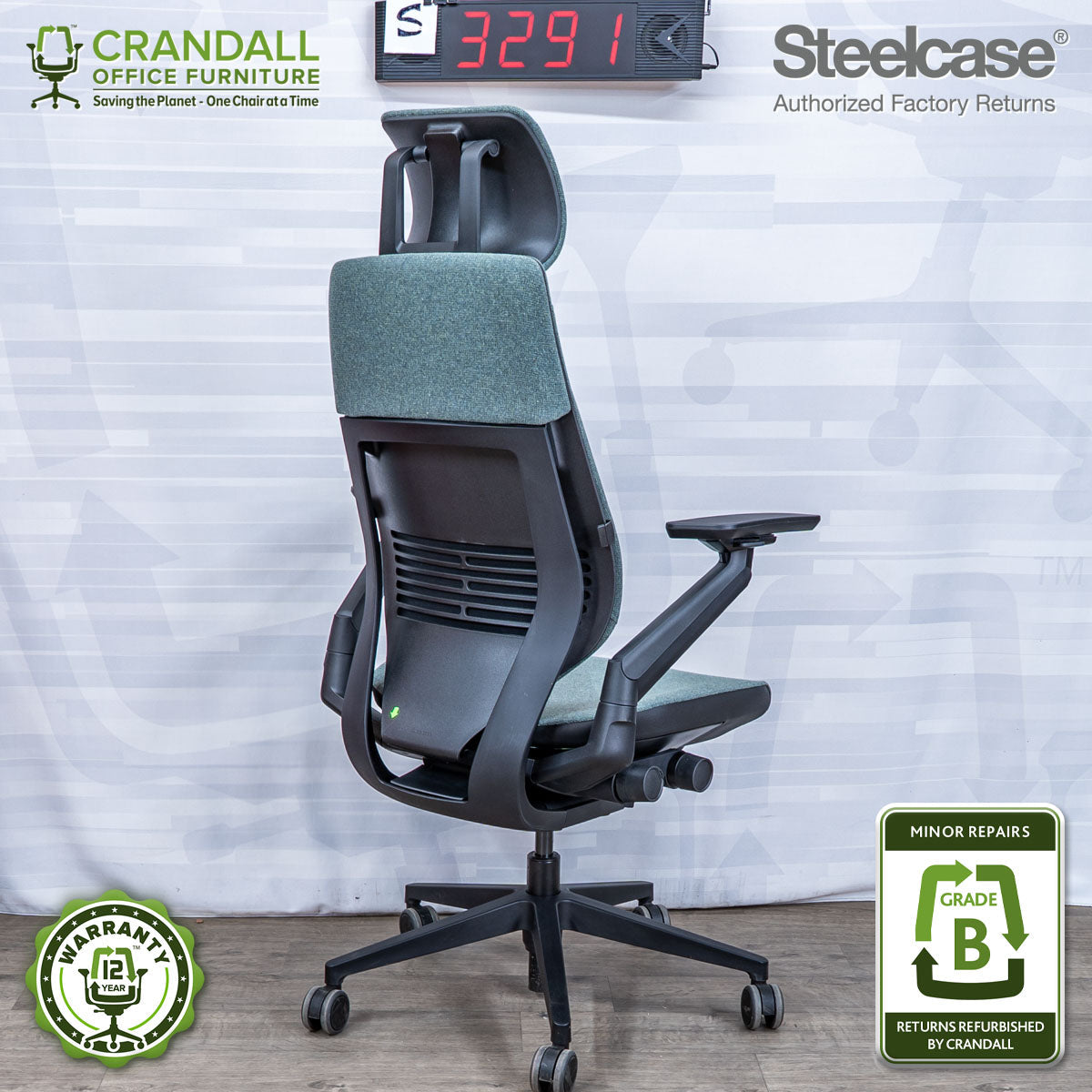 S-3291 - Steelcase Gesture with Headrest - Grade B