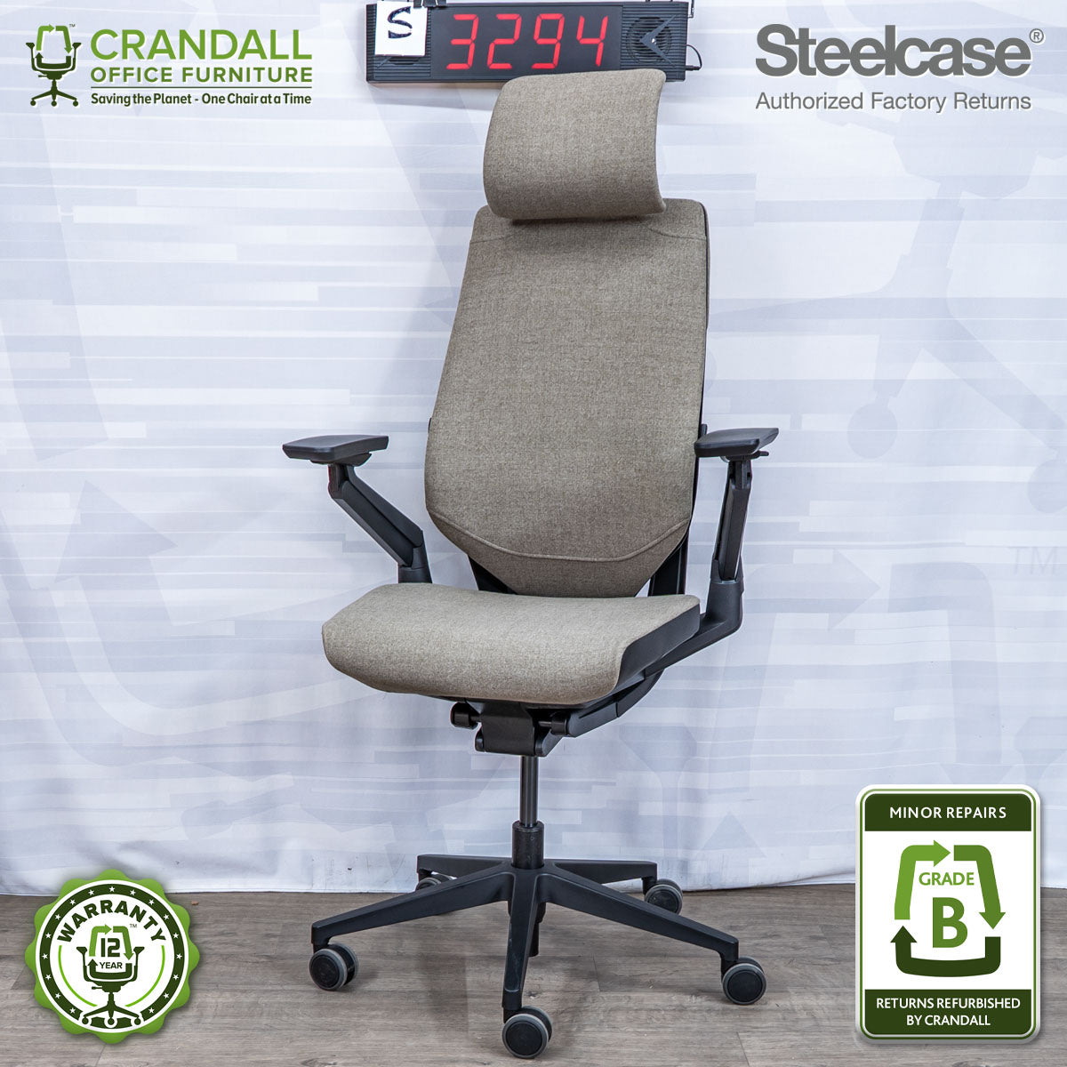 S-3294 - Steelcase Gesture with Headrest - Grade B