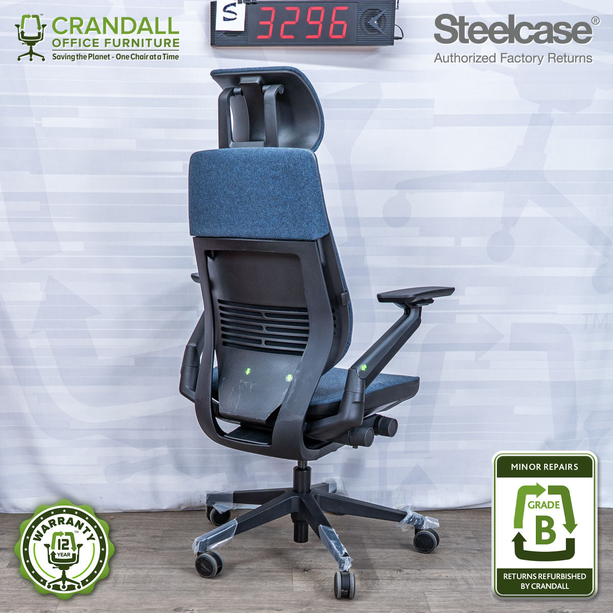 S-3296 - Steelcase Gesture with Headrest - Grade B