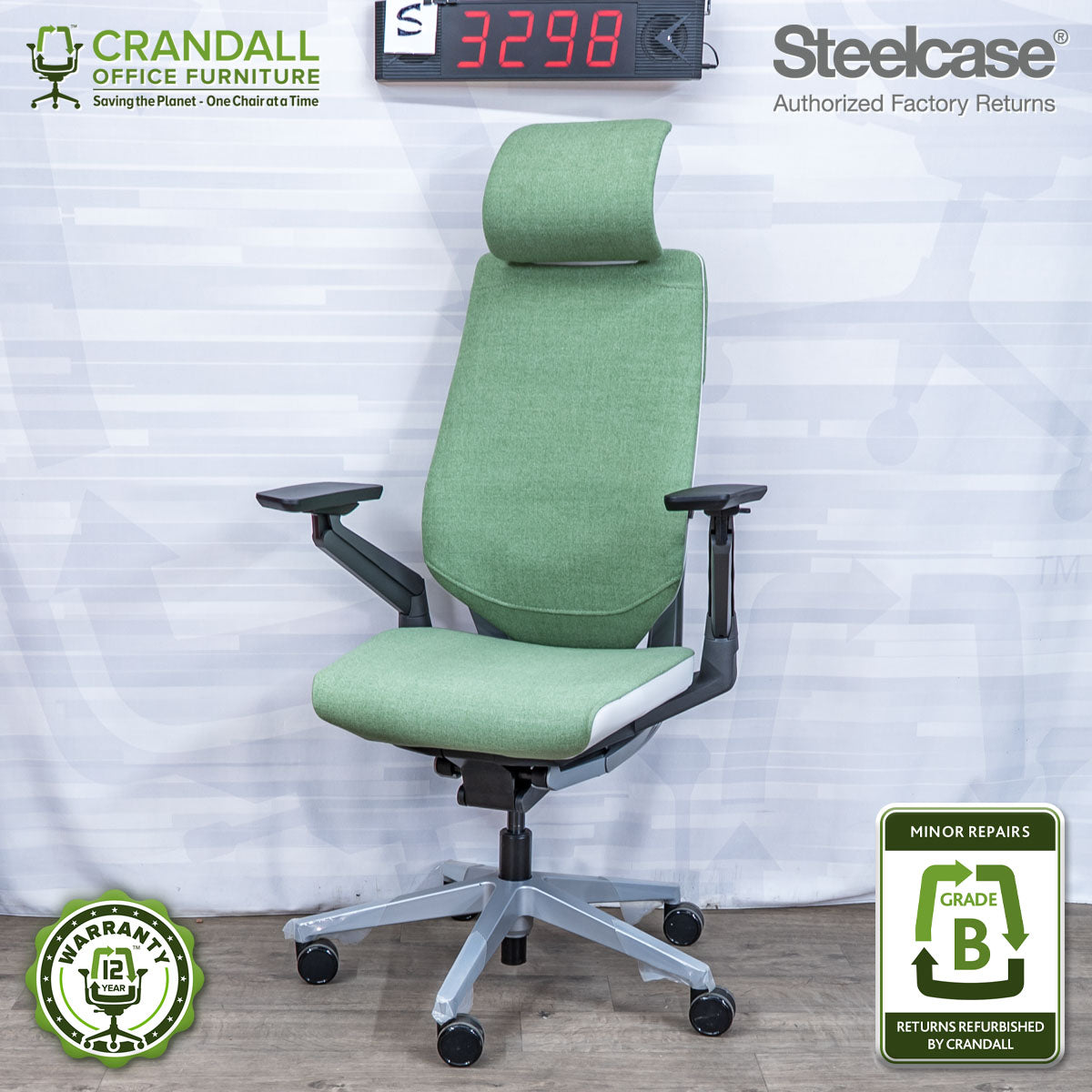 S-3298 - Steelcase Gesture with Headrest - Grade B