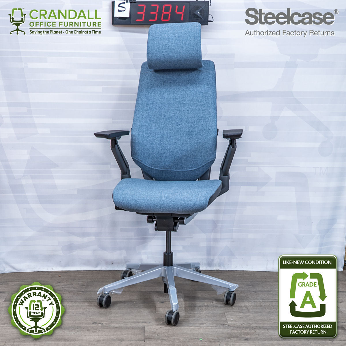 S-3384 - Steelcase Gesture with Headrest - Grade A