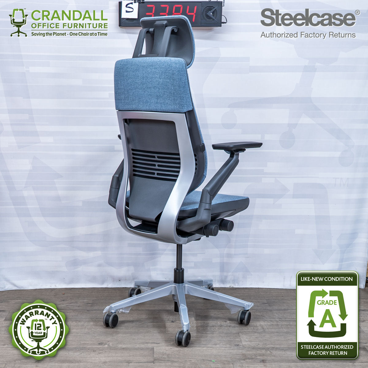 S-3384 - Steelcase Gesture with Headrest - Grade A