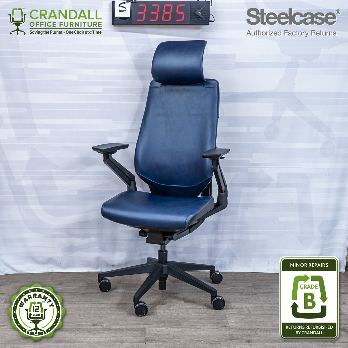 S-3385 - Steelcase Gesture with Headrest - Grade B