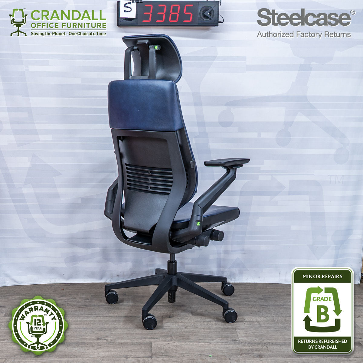 S-3385 - Steelcase Gesture with Headrest - Grade B