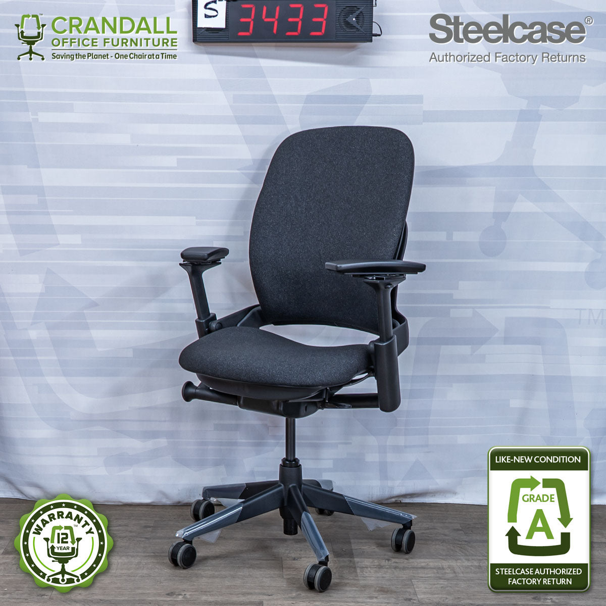 S-3433 - Steelcase V2 Leap - Grade A