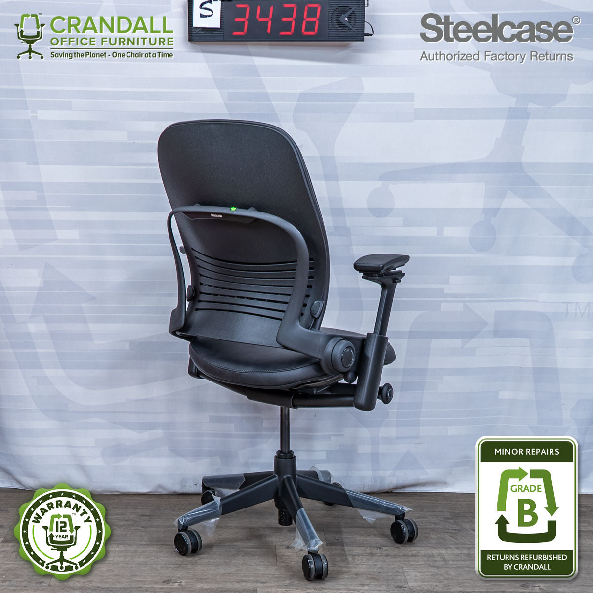 S-3438 - Steelcase V2 Leap - Grade B