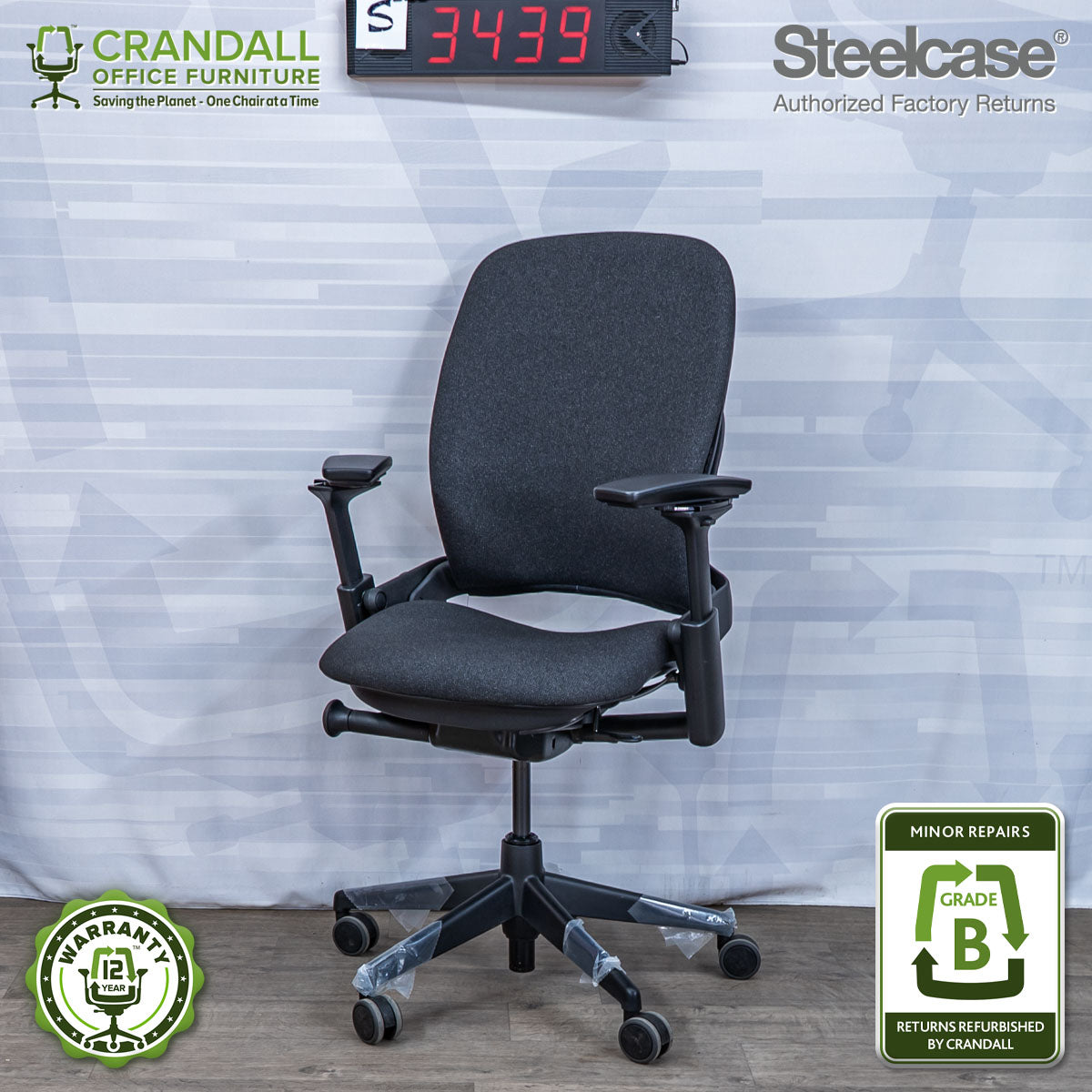S-3439 - Steelcase V2 Leap - Grade B