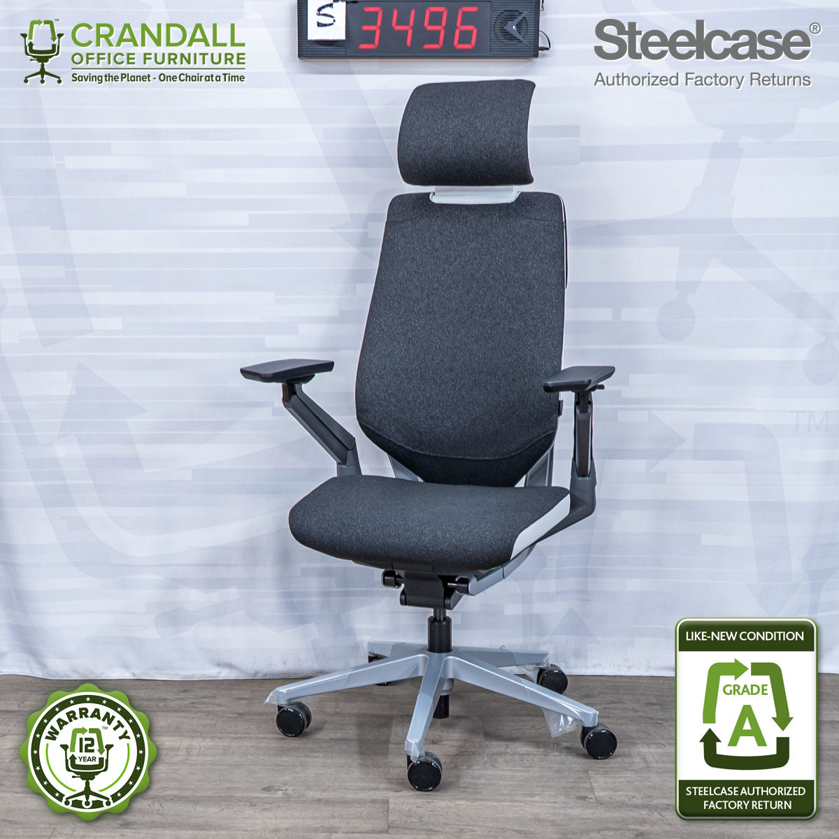 S-3496 - Steelcase Gesture with Headrest - Grade A